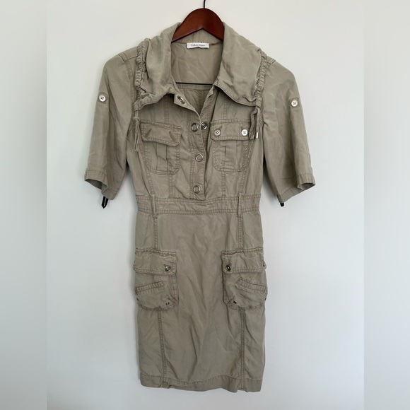 Calvin Klein Button-Up Utility Dress size 2 - Picture 2 of 5